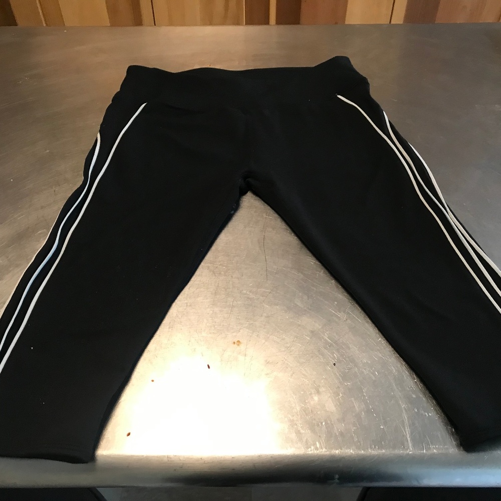 Fabletics Black with White Stripes Capris NWOT